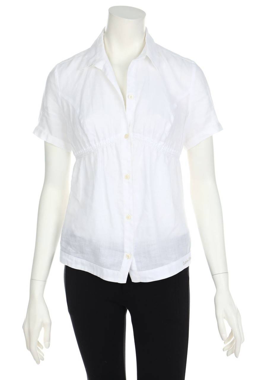 Carou Calvin Klein Jeans Kurzarm-Bluse mit Logo-Stickerei