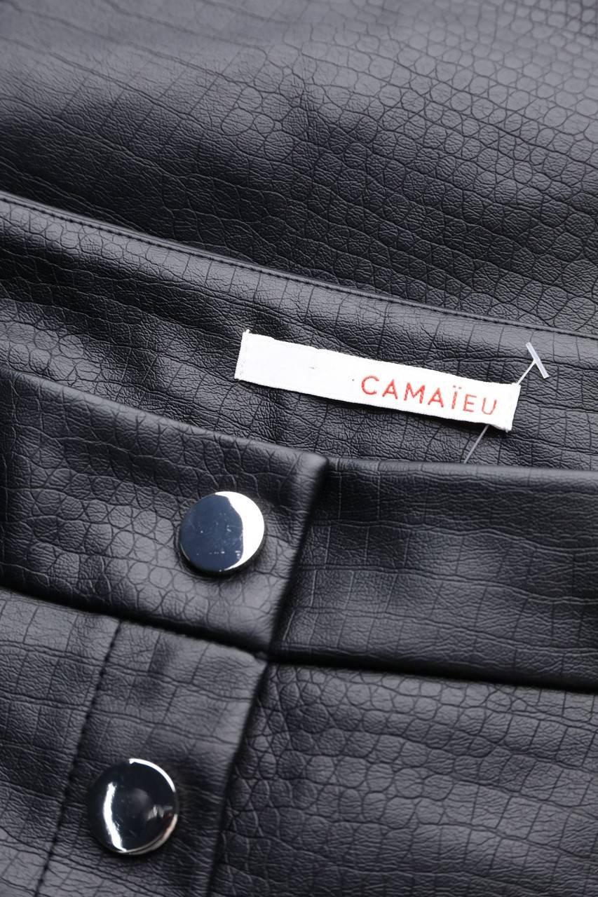 Carou CAMAÏEU Midi-Faux Leather-Rock Mit Animal-Print