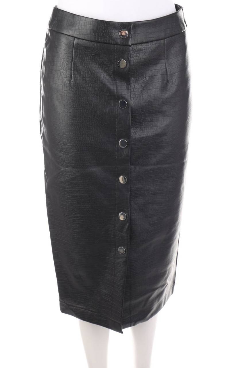 Carou CAMAÏEU Midi-Faux Leather-Rock mit Animal-Print