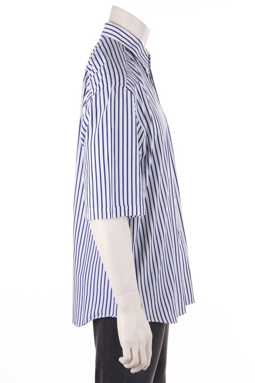 Carou CANALI Gestreiftes Kurzarm-Hemd Aus Baumwolle Mit Streifen