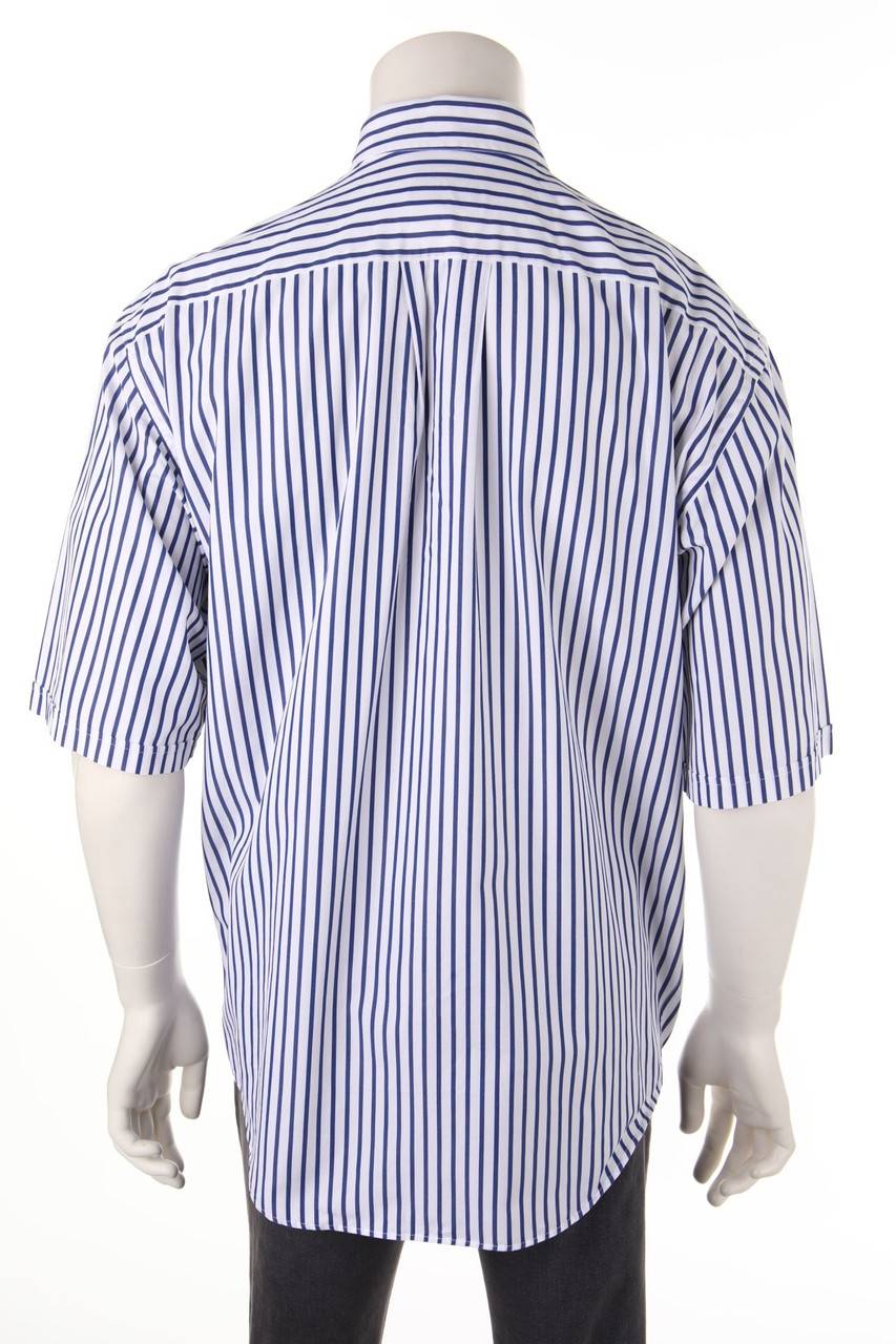 Carou CANALI Gestreiftes Kurzarm-Hemd Aus Baumwolle Mit Streifen