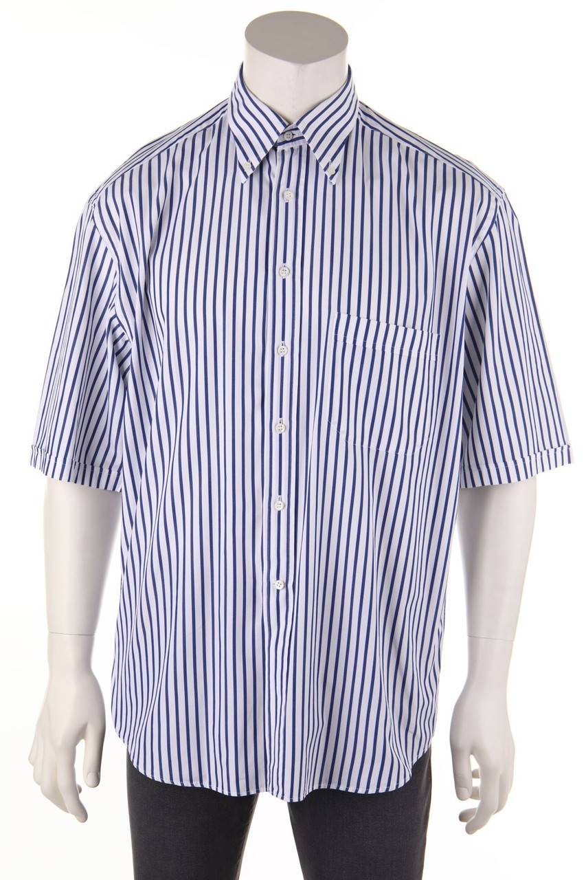 Carou CANALI gestreiftes Kurzarm-Hemd aus Baumwolle mit Streifen