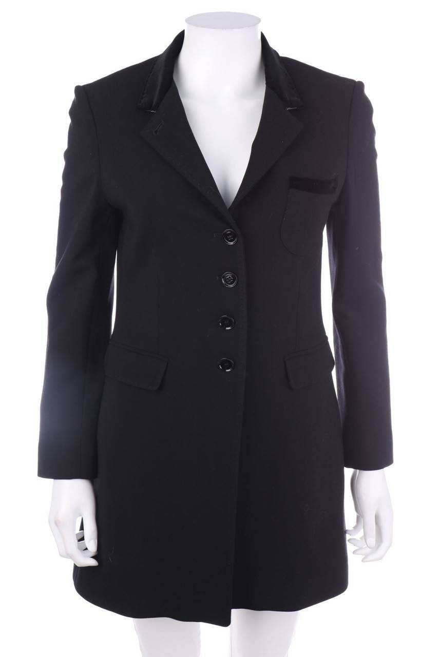 Carou Carducci Vintage-Blazer-Mantel aus Schurwolle mit Samt