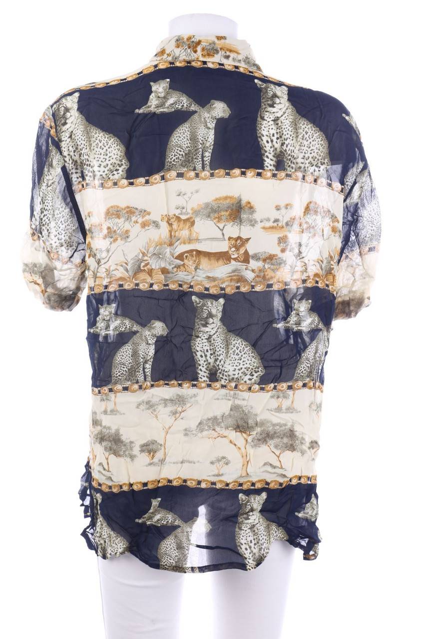 Carou CARLA FASINI Vintage-Hemd-Bluse Mit Kurzem Ärmel