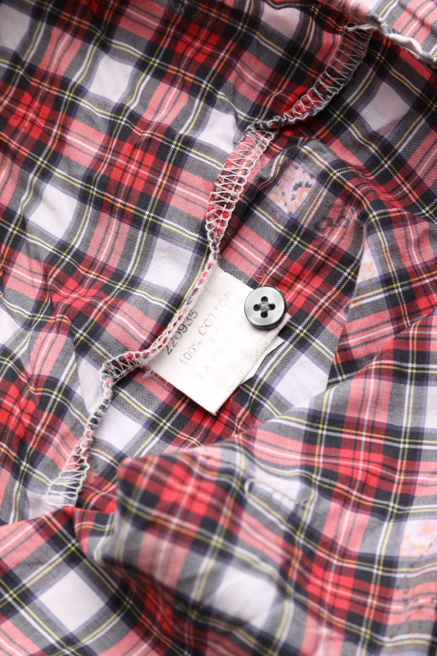 Carou 0039 ITALY Karo-Hemd-Bluse Mit Blumen-Print