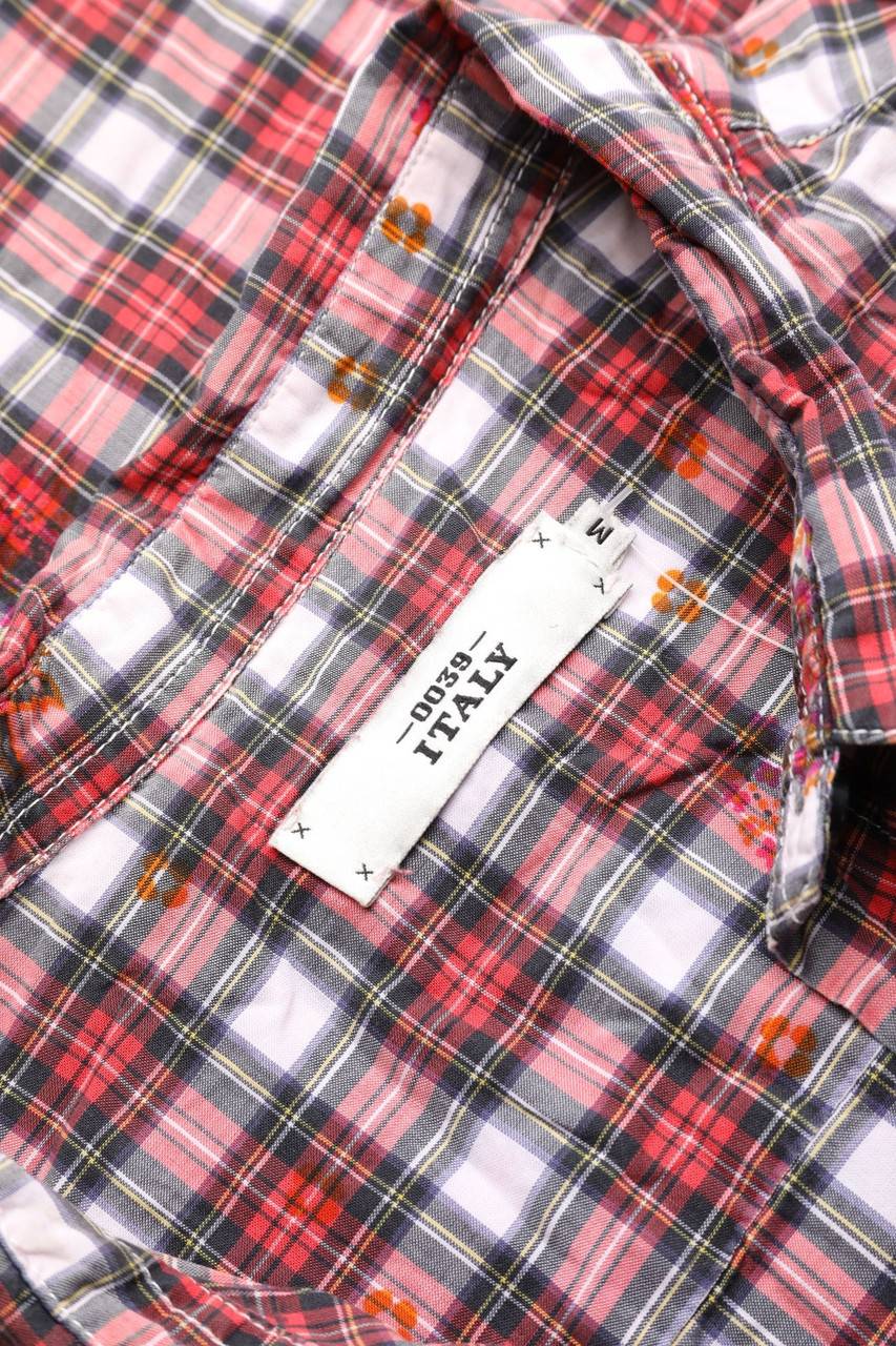 Carou 0039 ITALY Karo-Hemd-Bluse Mit Blumen-Print