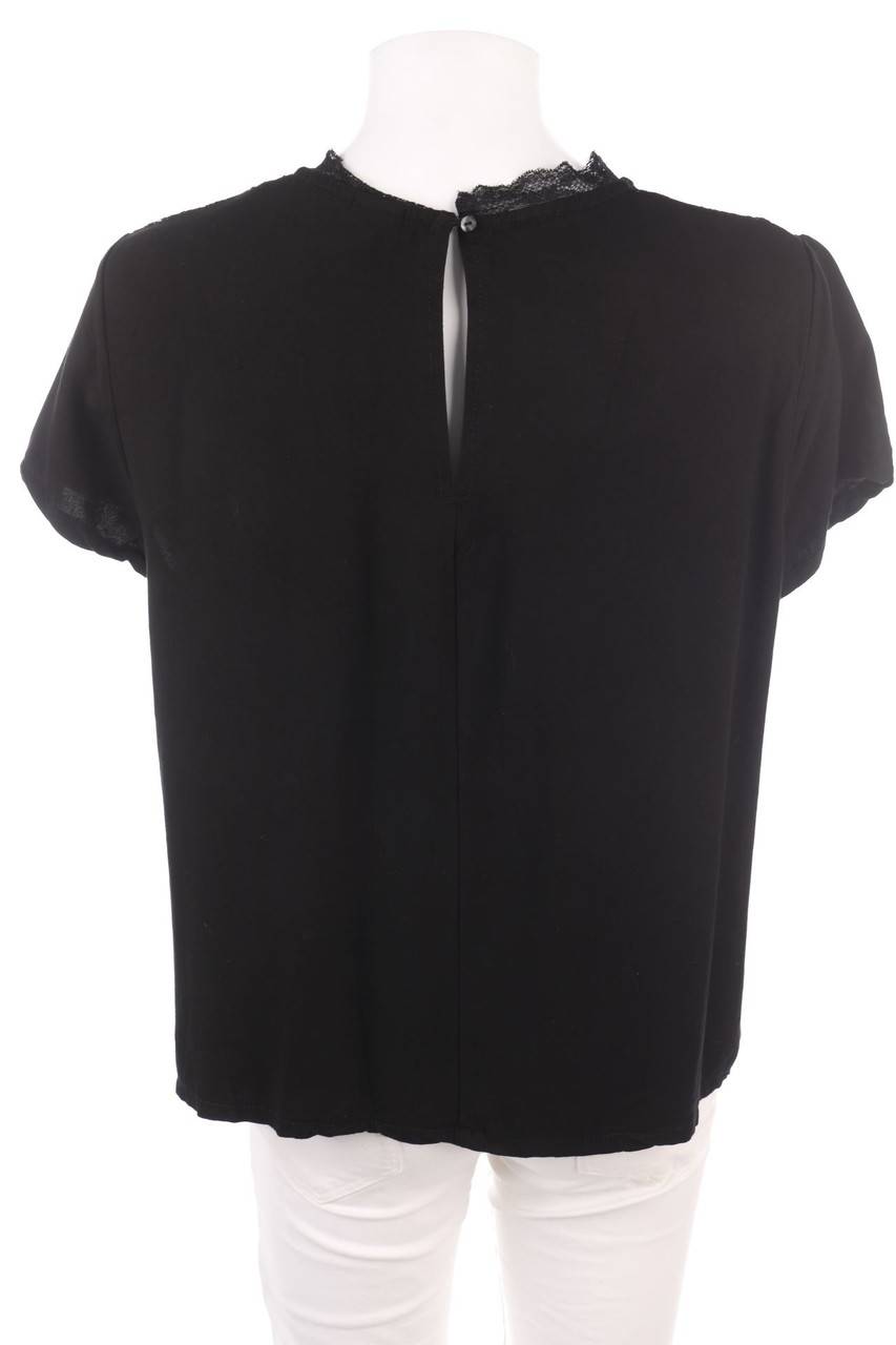 Carou 17&CO. Kurzarm-Bluse Mit Spitzen-Einsatz