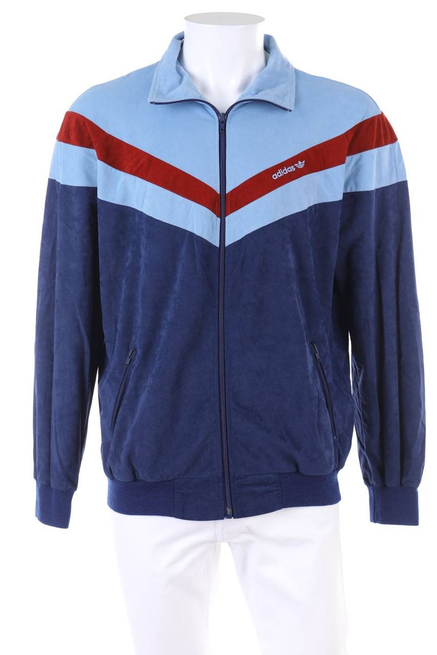 Carou adidas 70s-Sportjacke mit Chevron-Streifen