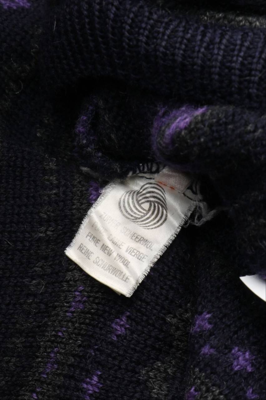 Carou AIGLE Vintage-Schurwoll-Pullover Mit Muster