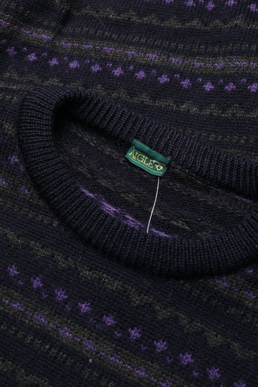 Carou AIGLE Vintage-Schurwoll-Pullover Mit Muster