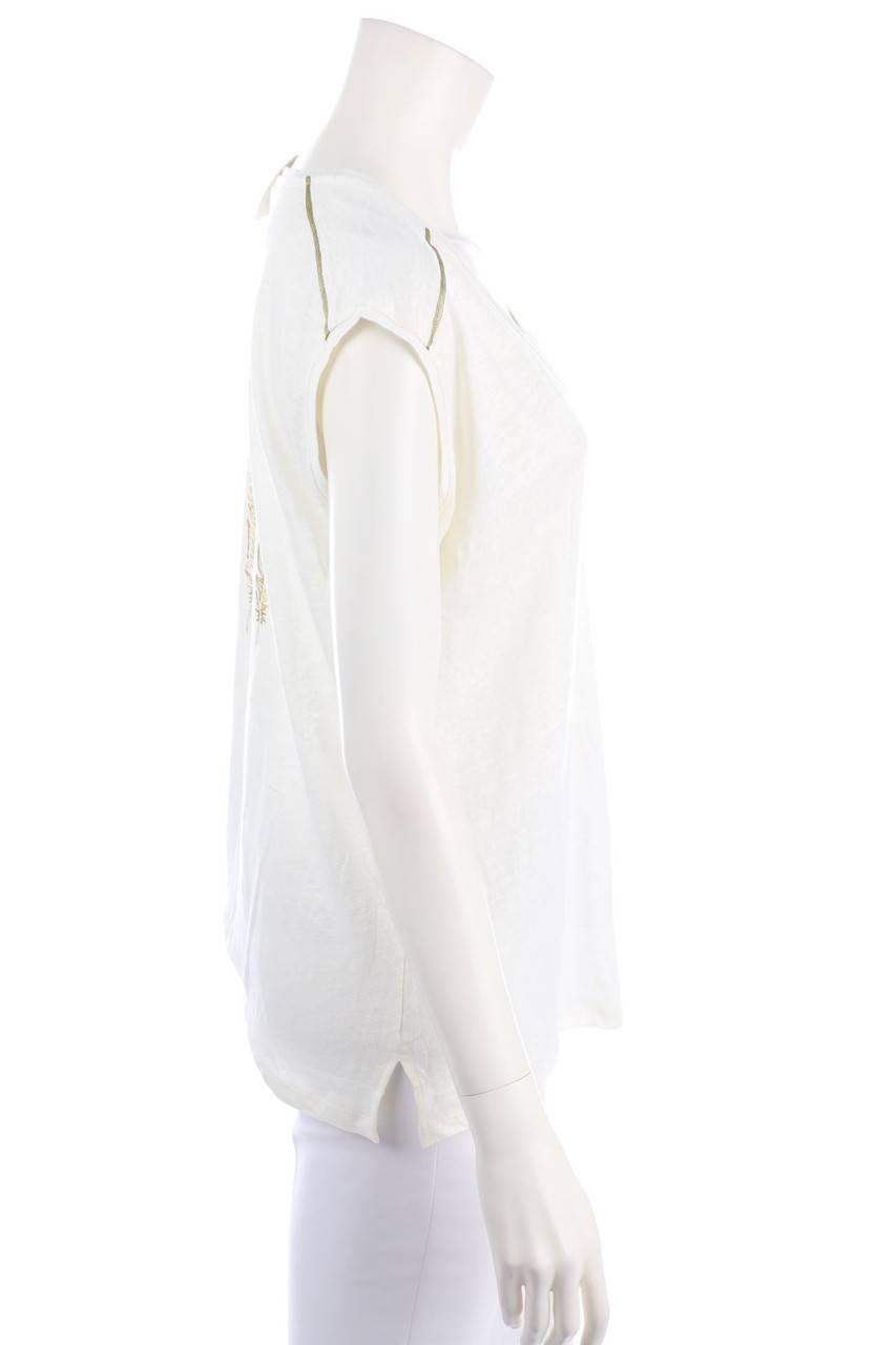 Carou Alberto Bini Leinen-Shirt Mit Print
