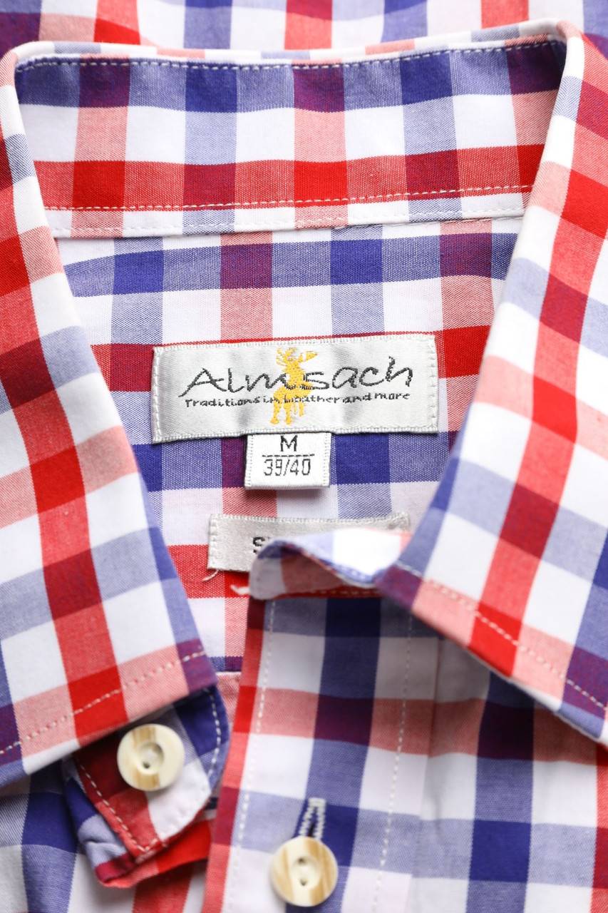 Carou Almsach Trachten-Hemd Mit Karo-Muster