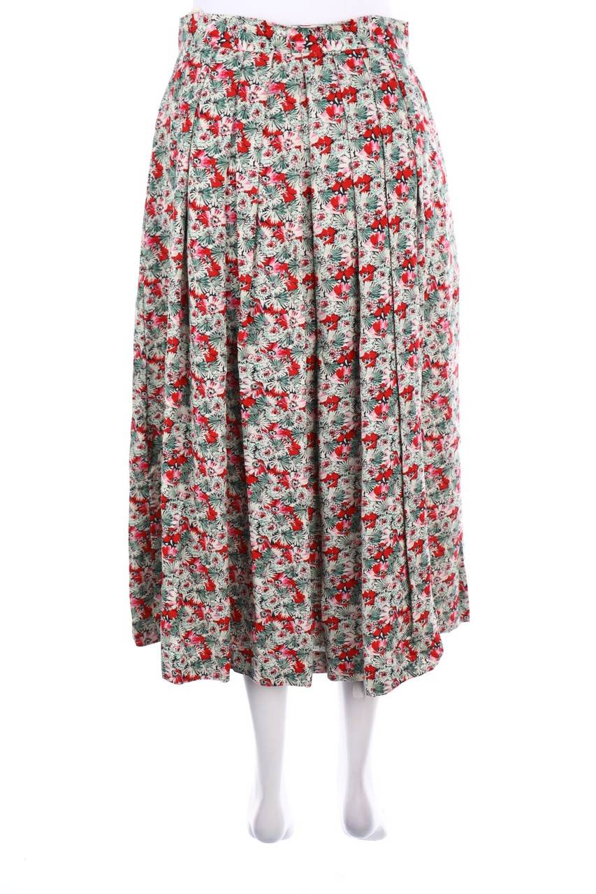 Carou Alphorn Vintage-Midi-Falten-Rock Mit Leinen