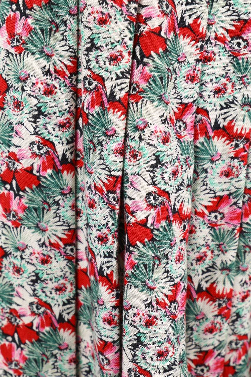 Carou Alphorn Vintage-Midi-Falten-Rock Mit Leinen