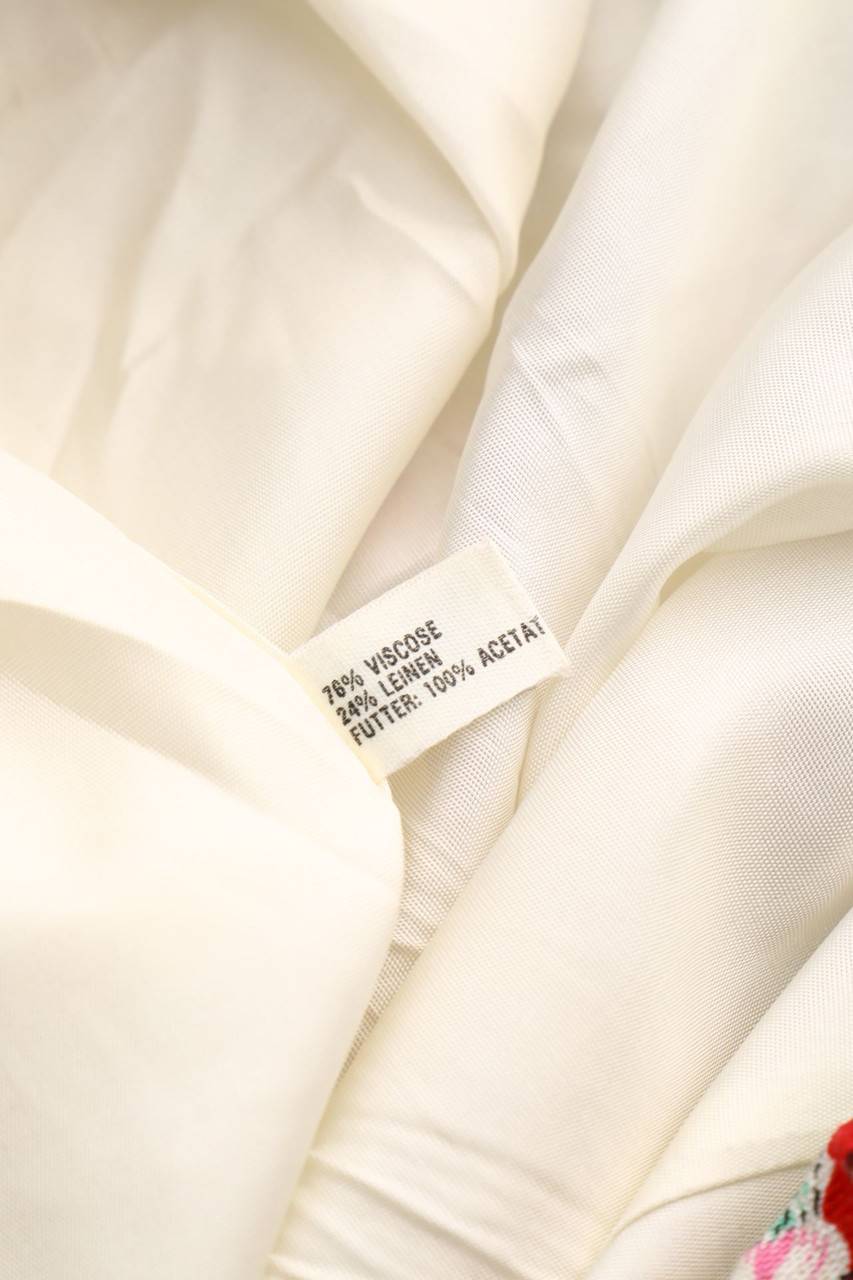 Carou Alphorn Vintage-Midi-Falten-Rock Mit Leinen