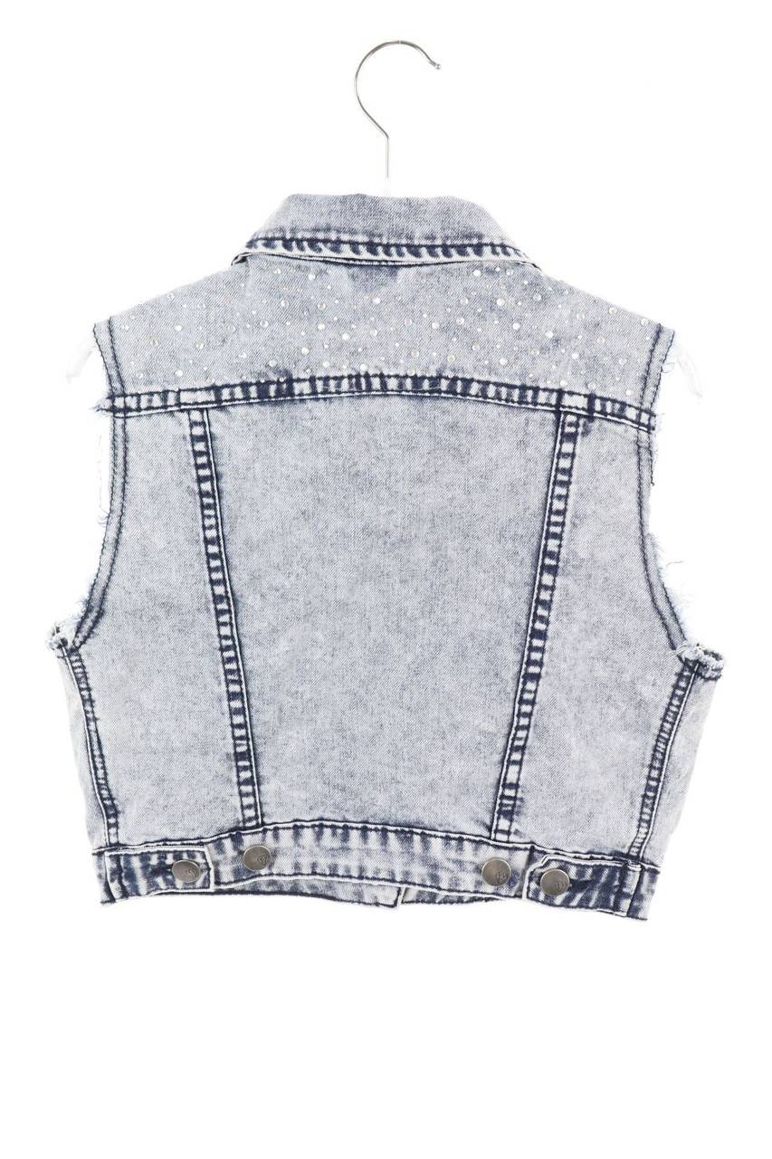 Carou Amazing QUEEN Denim-Weste Mit Strass-Steinen