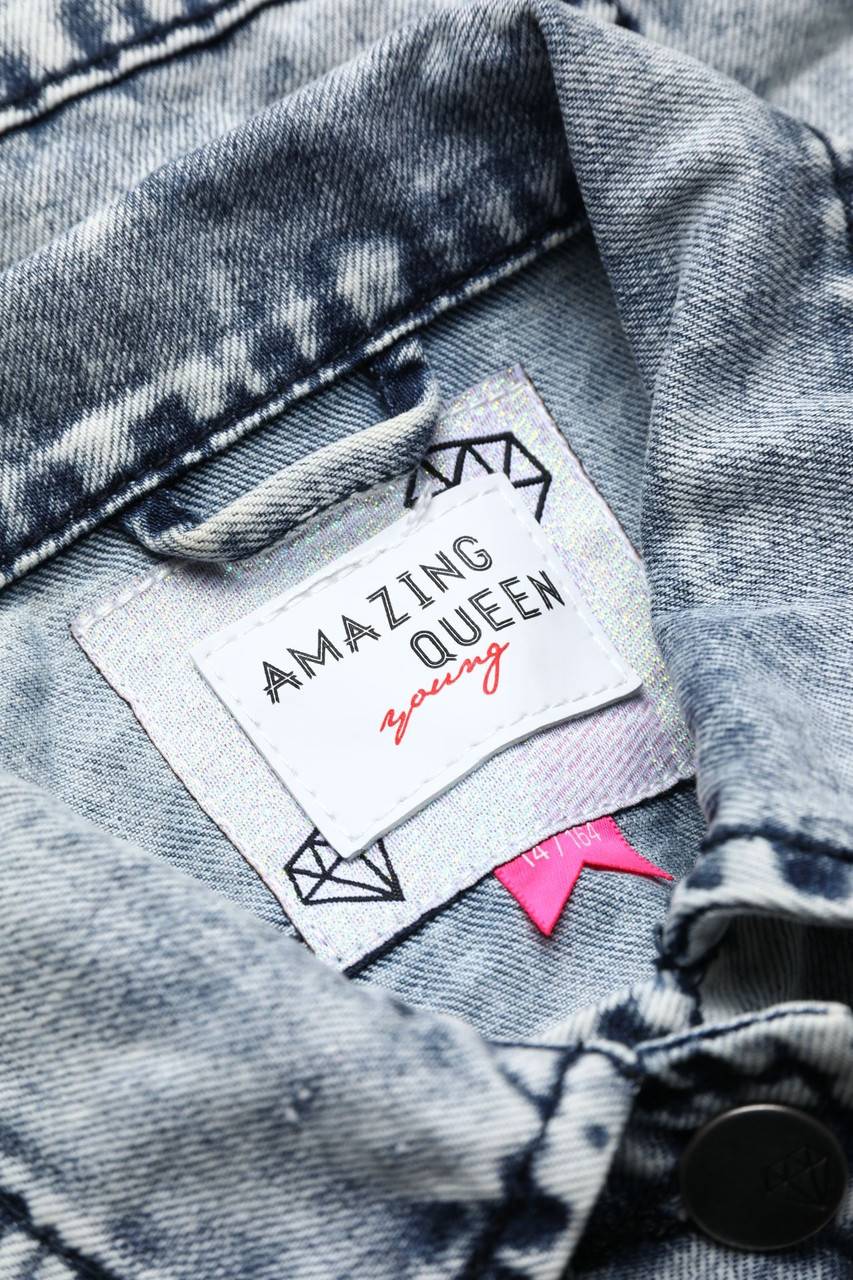 Carou Amazing QUEEN Denim-Weste Mit Strass-Steinen