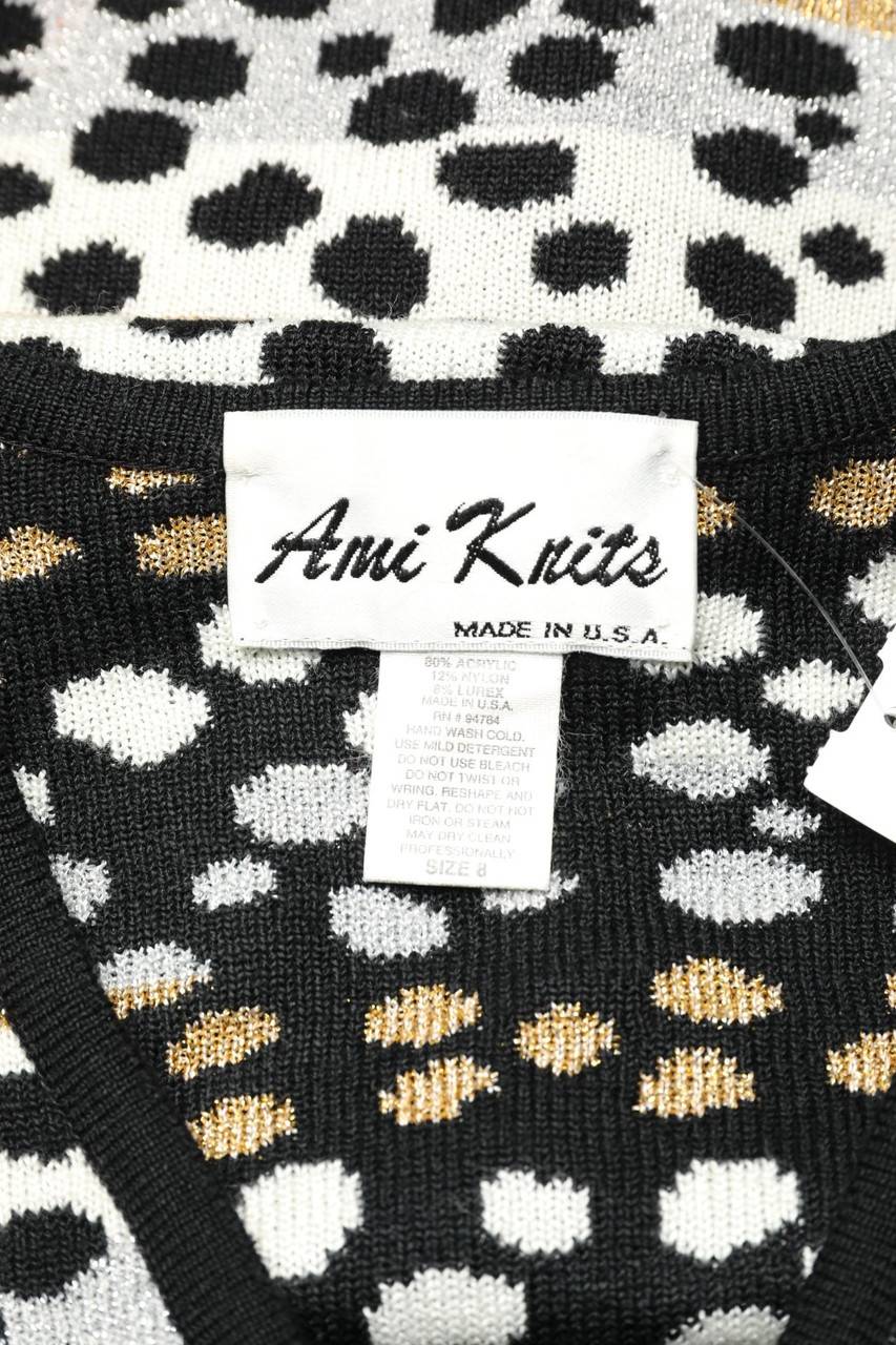 Carou Ami Knits Glitzer-Cardigan Mit Print