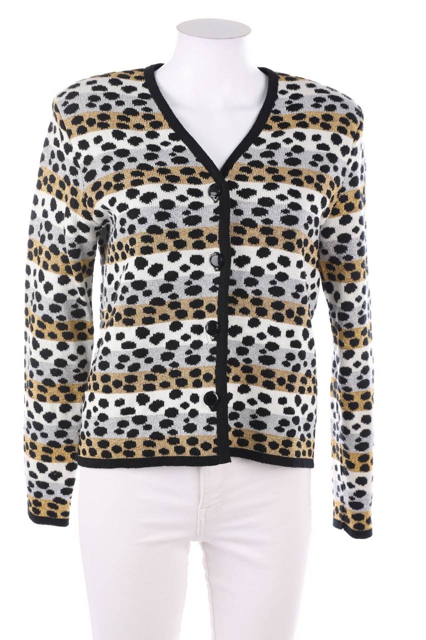 Carou Ami Knits Glitzer-Cardigan mit Print