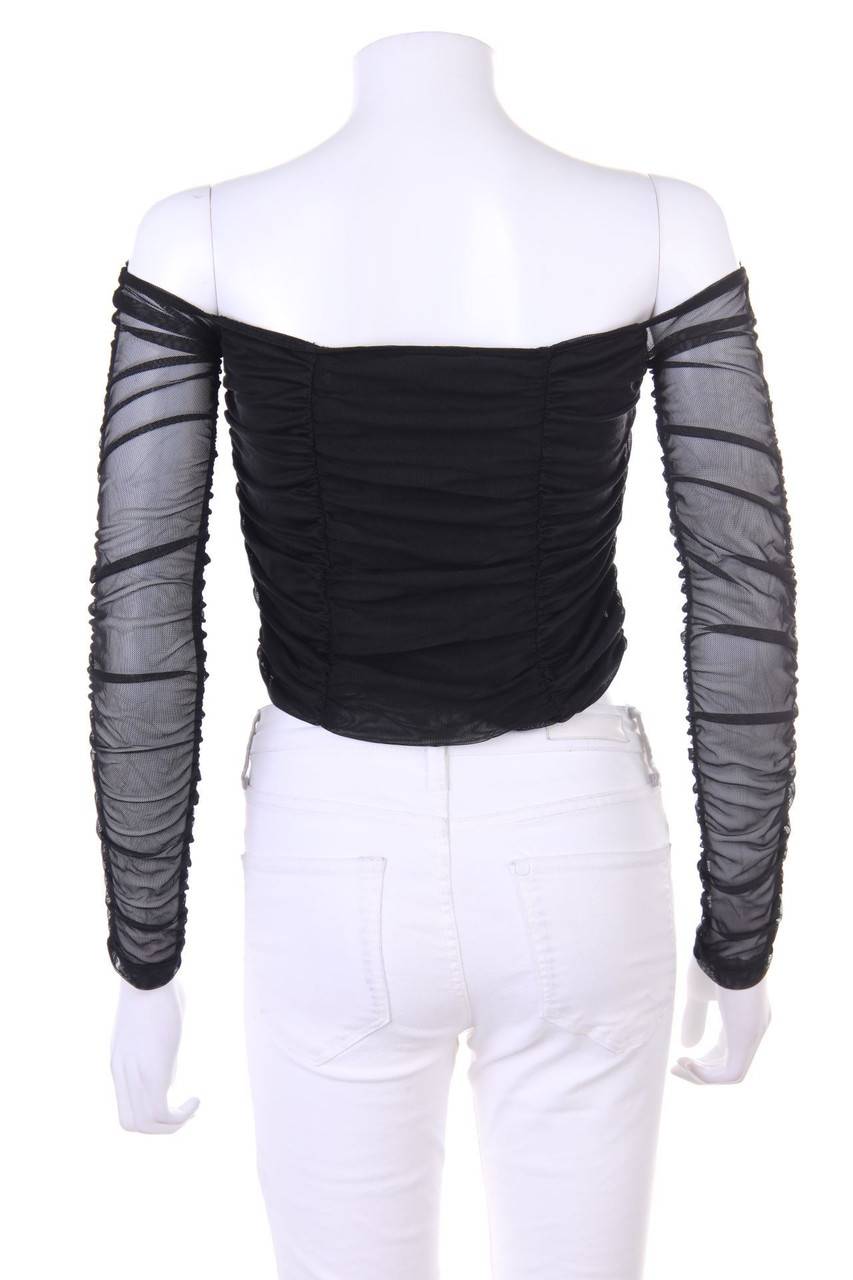 Carou AMISU Cropped-Bluse Mit Raffungen