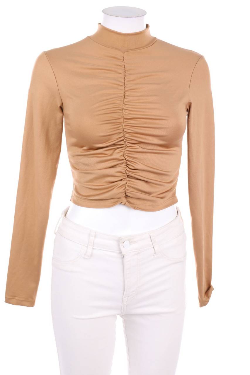 Carou AMISU Cropped-Longsleeve-Shirt mit Raffungen