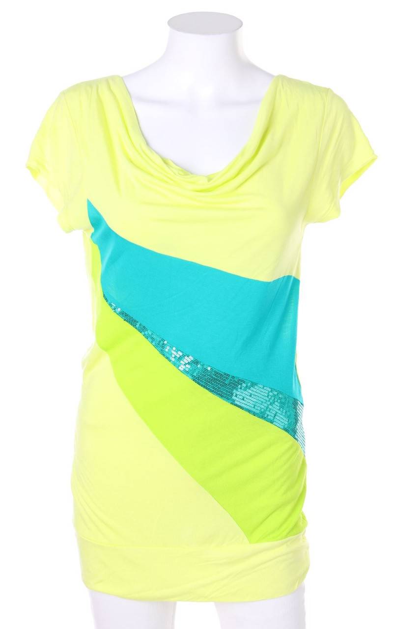 Carou AMISU Kurzarm-Shirt mit Pailletten