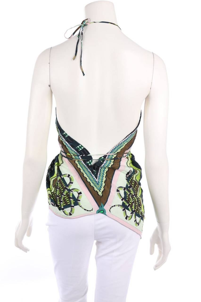 Carou Animale Blusentop Aus Seide Mit Print