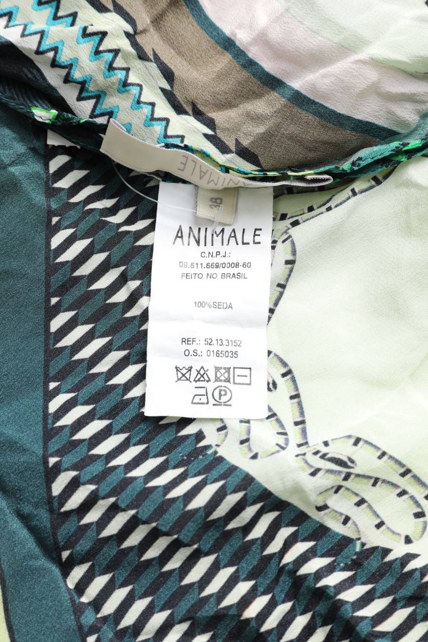 Carou Animale Blusentop Aus Seide Mit Print