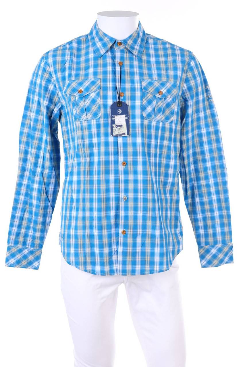 Carou ARQUEONAUTAS kariertes Hemd mit Logo-Print