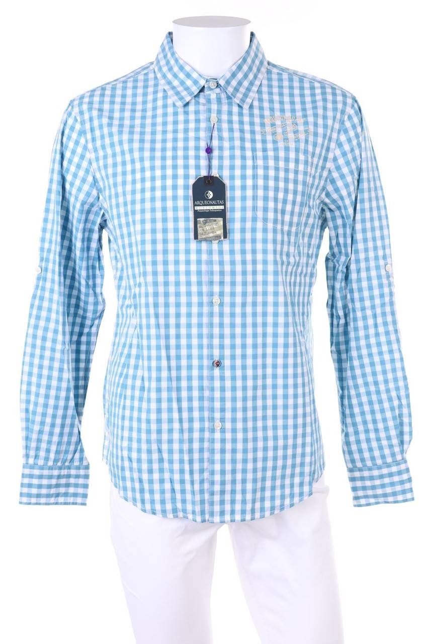 Carou ARQUEONAUTAS kariertes Hemd mit Logo-Print