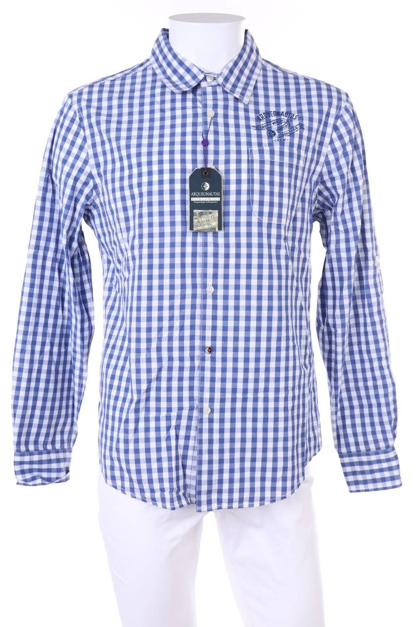 Carou ARQUEONAUTAS kariertes Hemd mit Logo-Print