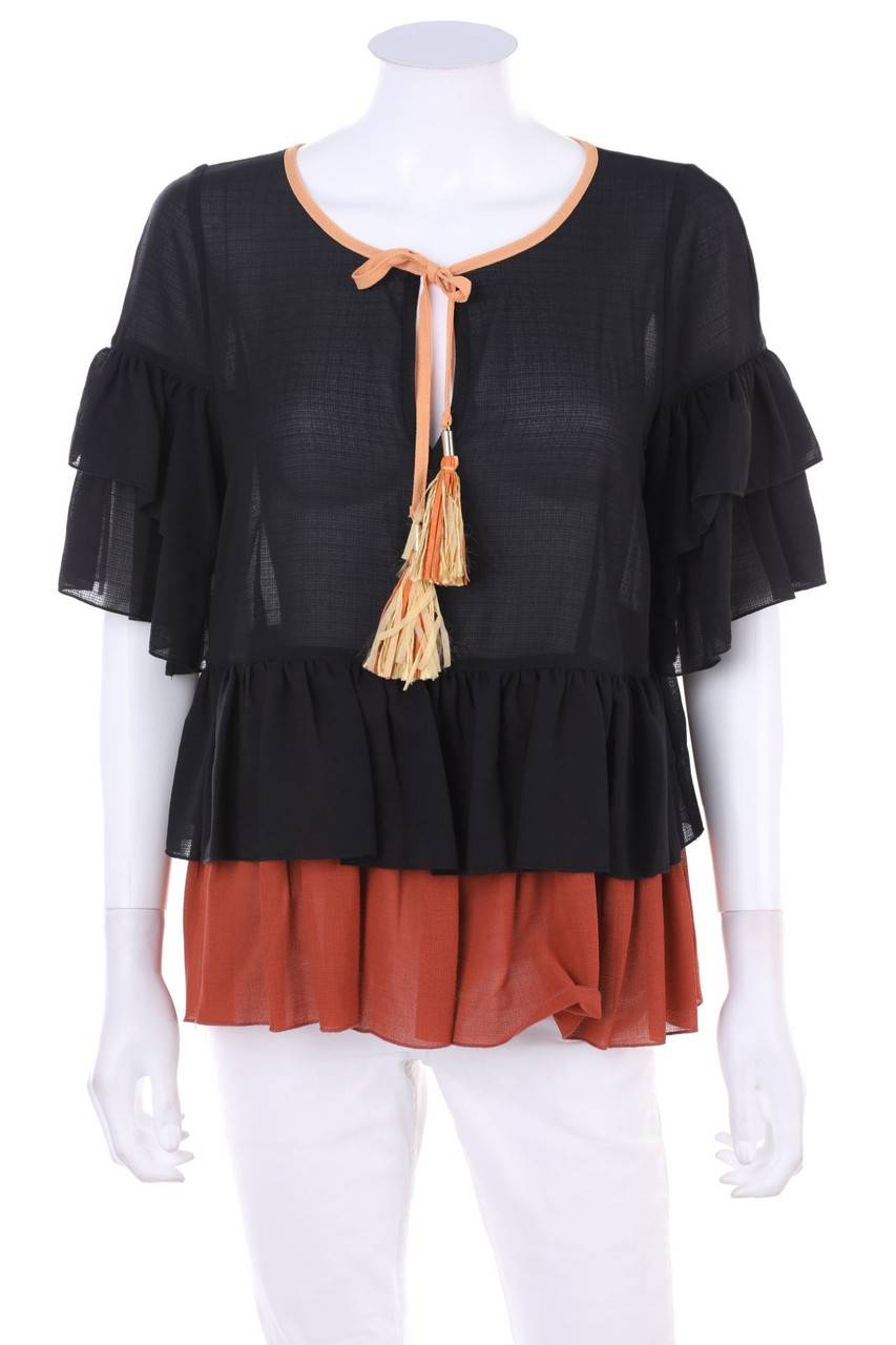 Carou ATOS LOMBARDINI Volant-Bluse im Boho-Stil