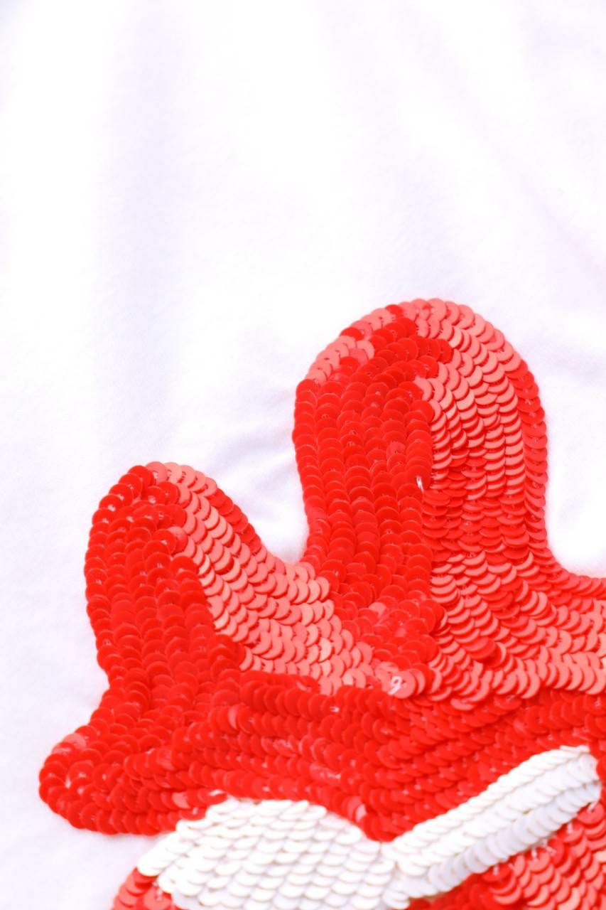 Carou Au Jour Le Jour Kurzarm-Shirt Mit Pailletten