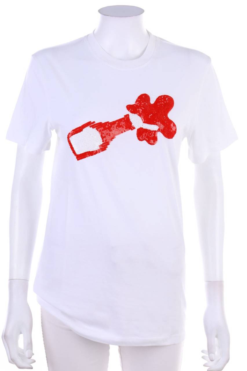 Carou au jour le jour Kurzarm-Shirt mit Pailletten