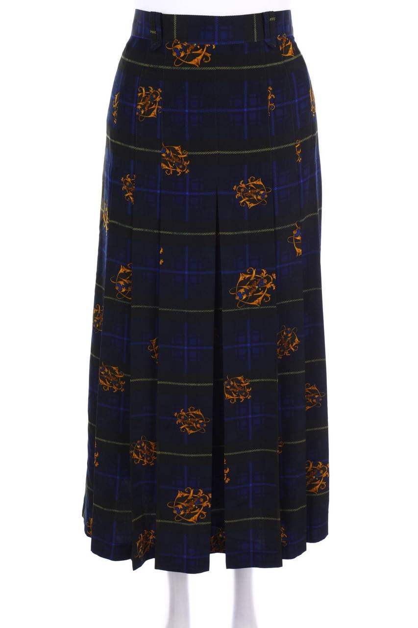 Carou BASLER Midi-Falten-Rock mit Karo-Muster