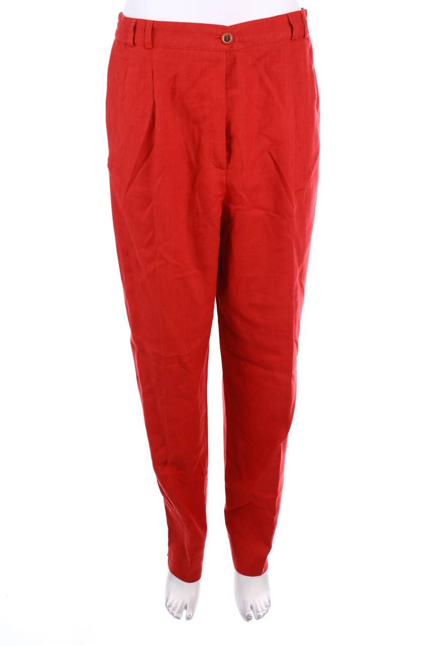 Carou BASLER Vintage-Bundfaltenhose aus Leinen-Mix