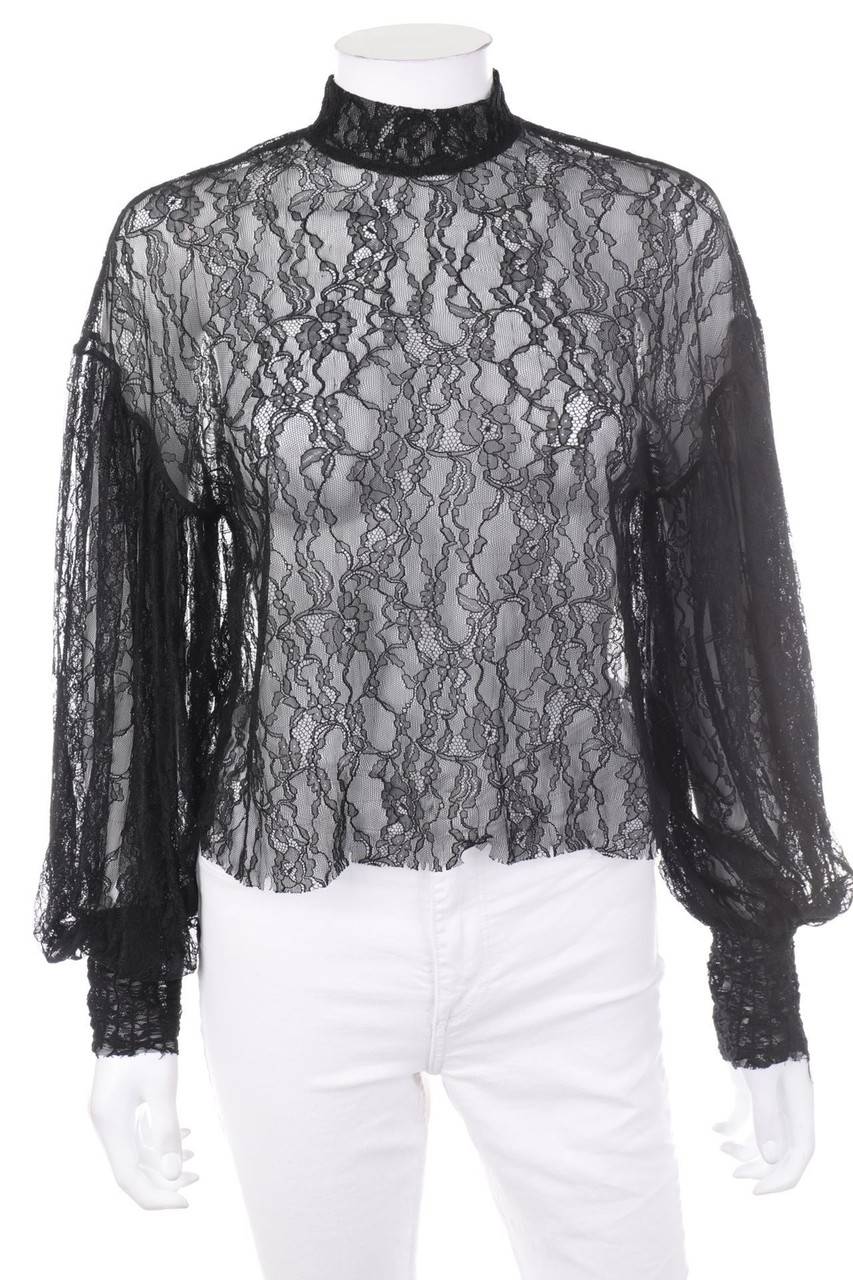 Carou Bershka Bluse mit Puffärmeln aus Spitze
