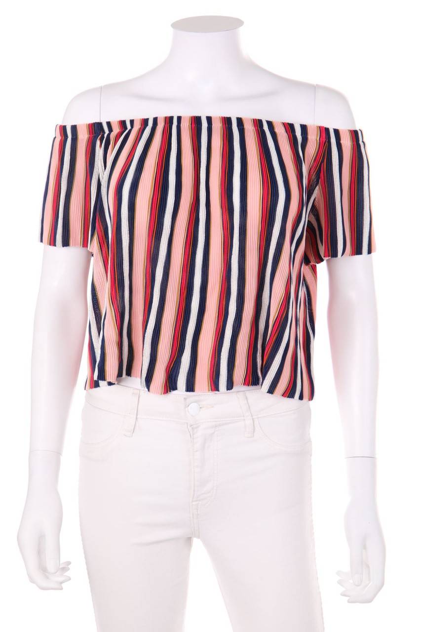 Carou Bershka BSK GIRL Carmen-Bluse mit Streifen