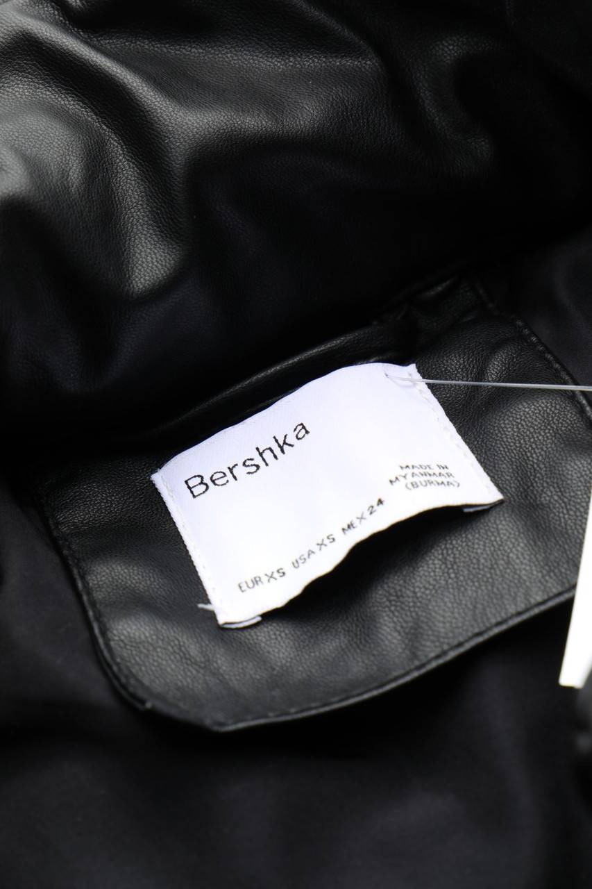 Carou Bershka Faux Leather-Puffer-Weste