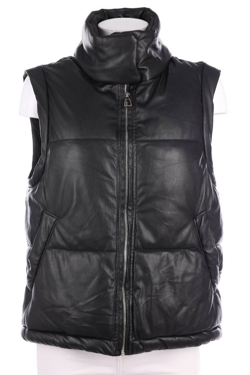 Carou Bershka Faux Leather-Puffer-Weste