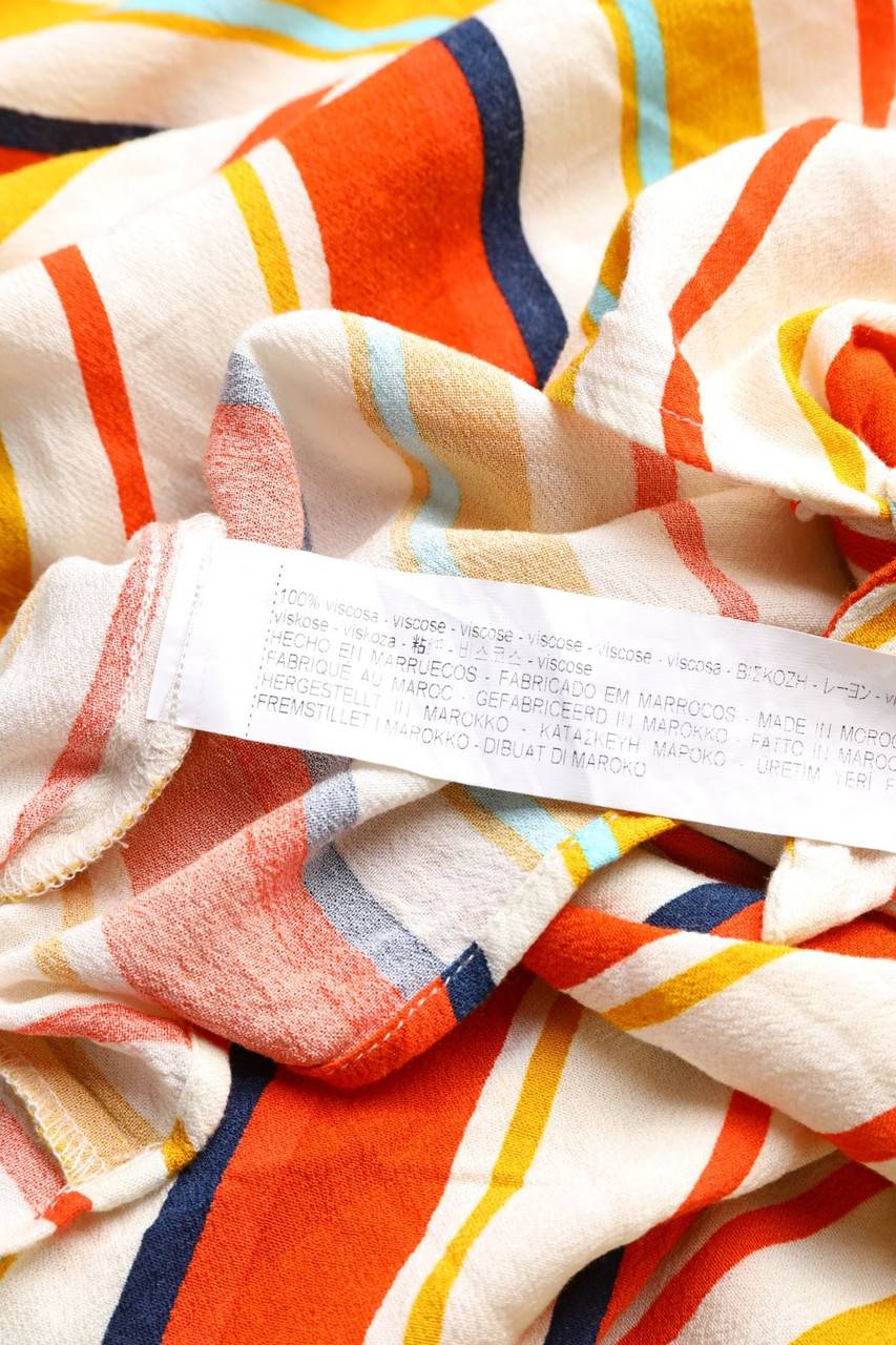 Carou Bershka Streifen-Kurzarm-Bluse Zum Knoten