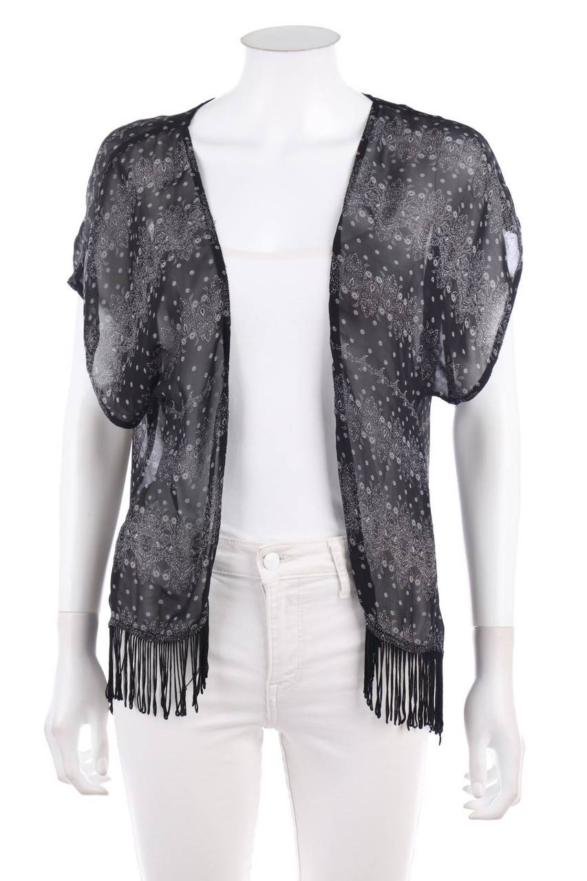 Carou BLIND DATE Chiffon-Cardigan mit Fransen