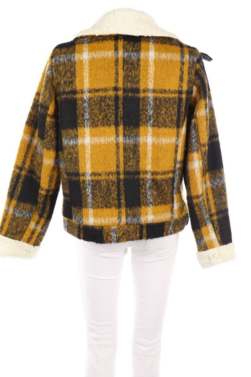 Carou BLIND DATE Karo-Jacke Mit Faux Fur-Kragen