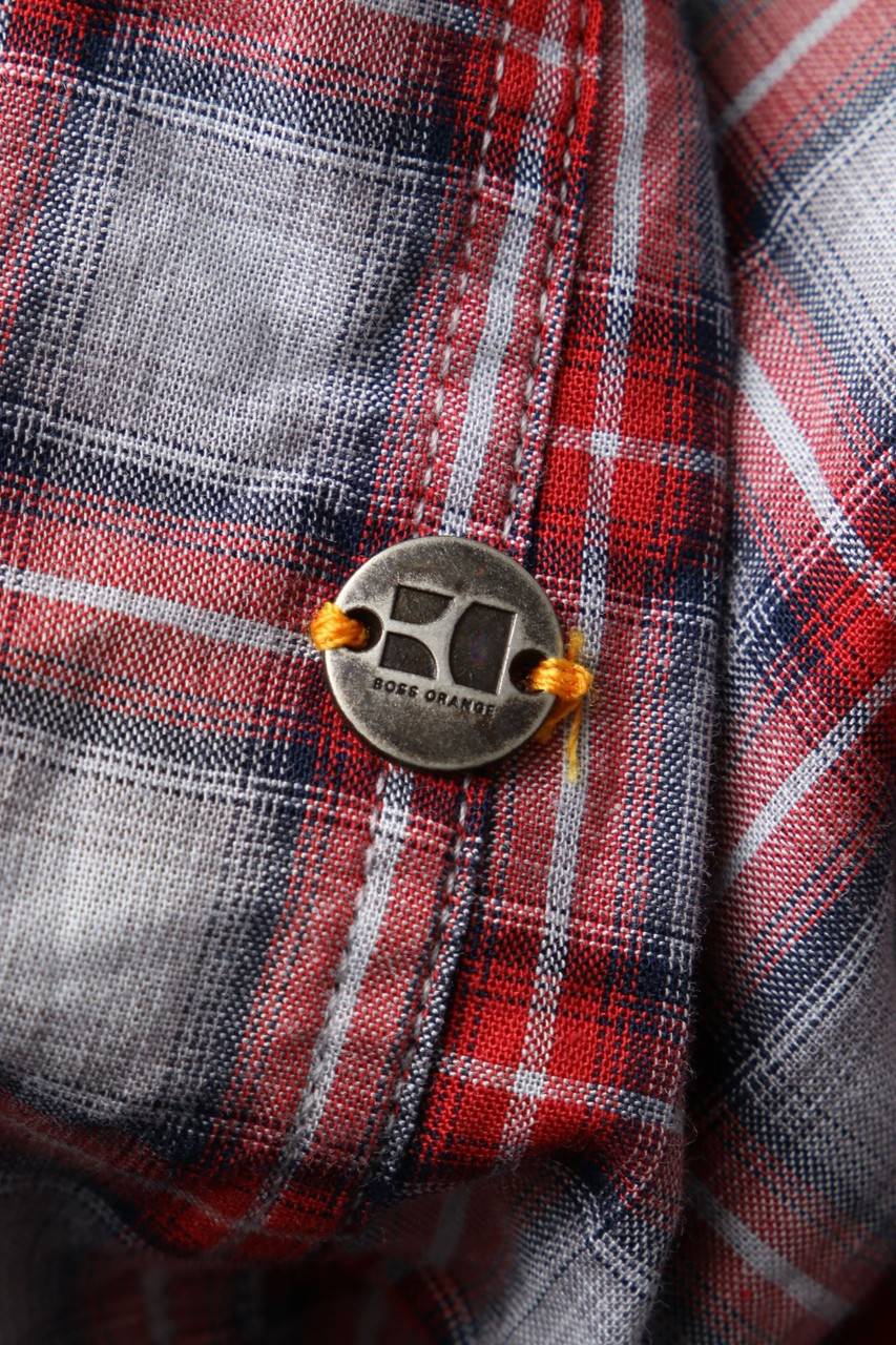 Carou BOSS ORANGE Kariertes Hemd Mit Logo-Plakette