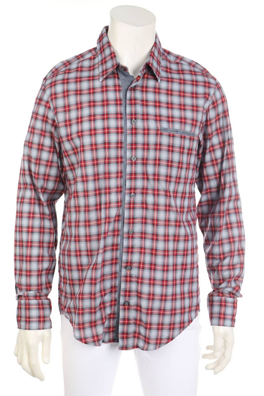 Carou BOSS ORANGE kariertes Hemd mit Logo-Plakette