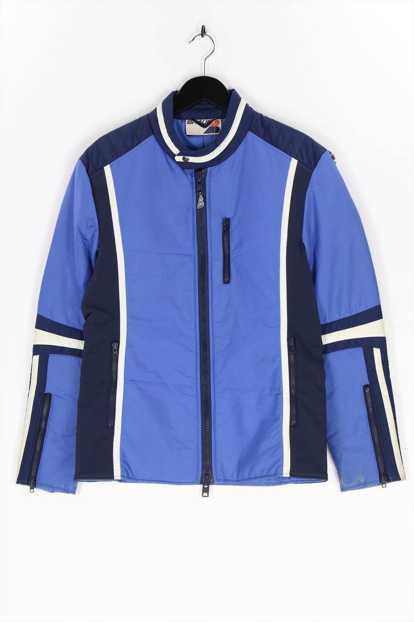 Carou BRAUN Vintage-wattierte Jacke im Biker-Stil