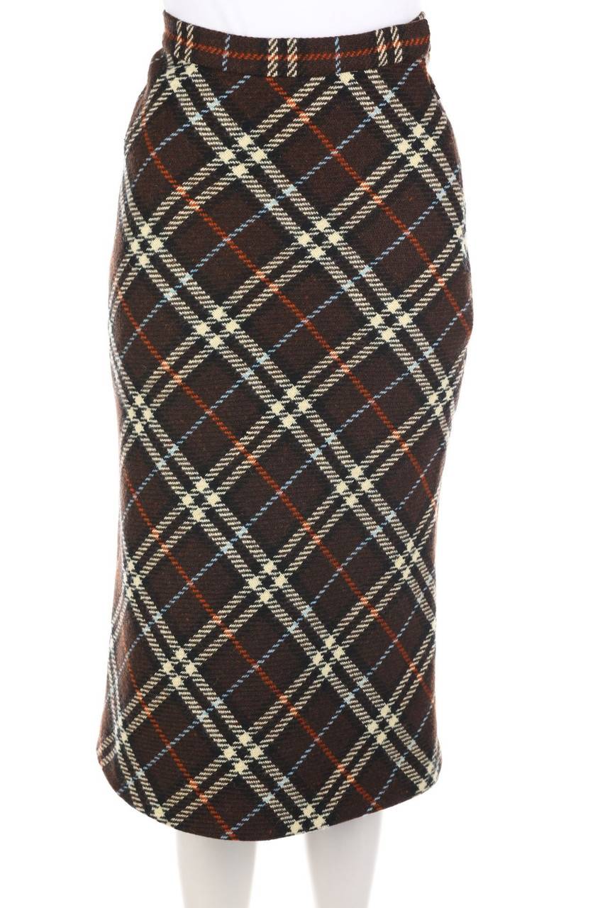 Carou BURBERRY Midi-Tartan-Rock aus Wolle