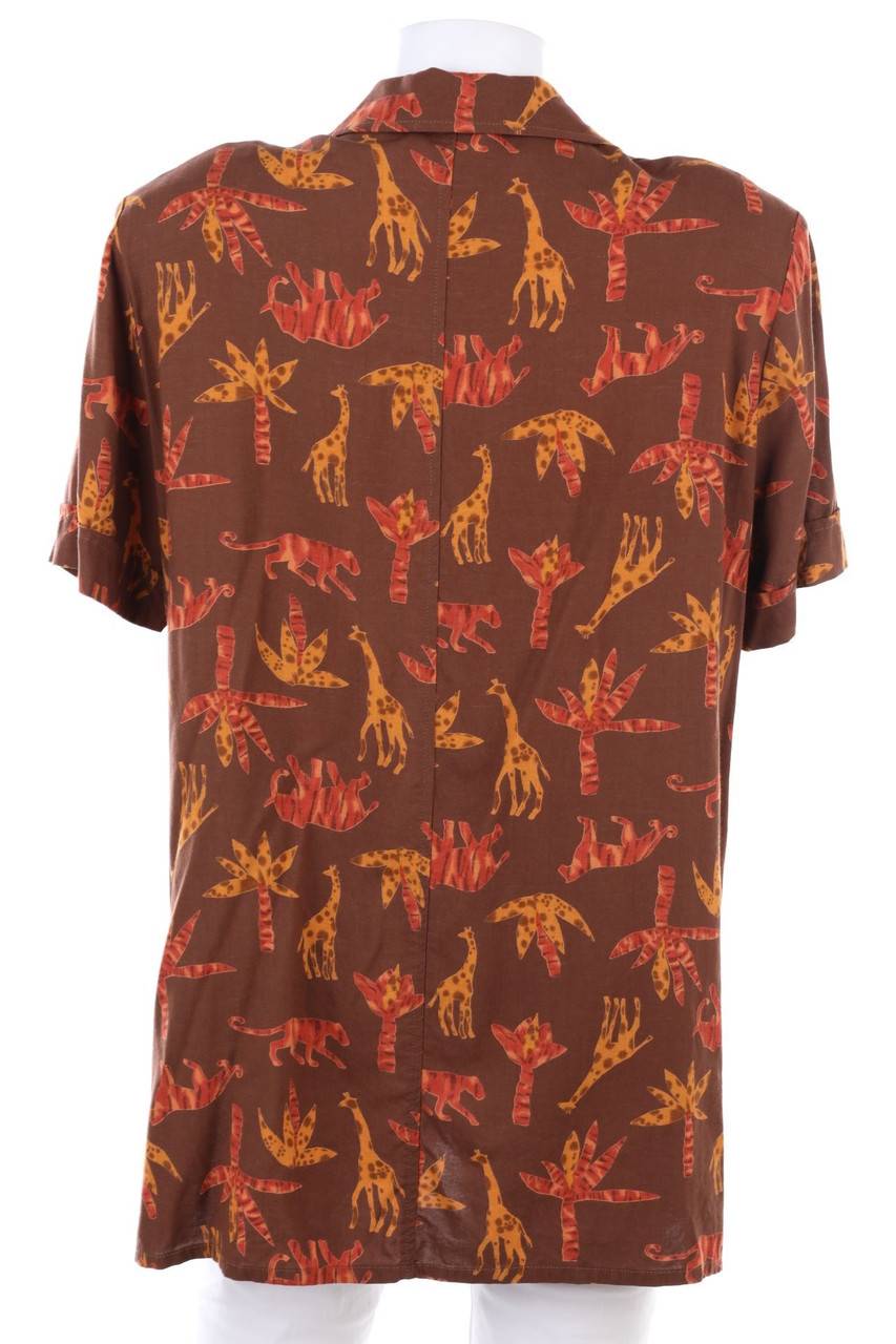 Carou BURTON Vintage-Kurzarm-Bluse Mit Print