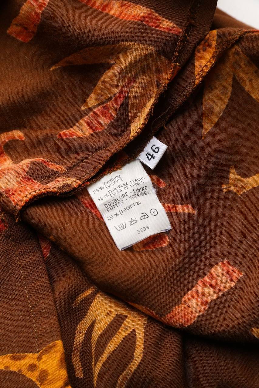 Carou BURTON Vintage-Kurzarm-Bluse Mit Print