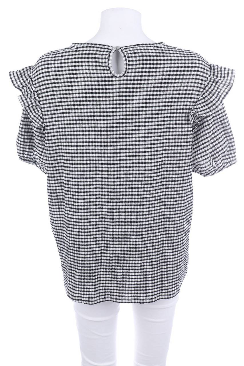 Carou C&A Kurzarm-Bluse Mit Karo-Muster